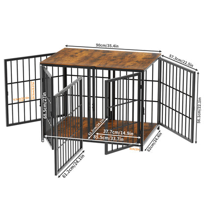 Bingopaw Heavy Duty Wooden Dog Crate Large Cage Puppy Kennel End Table Furniture