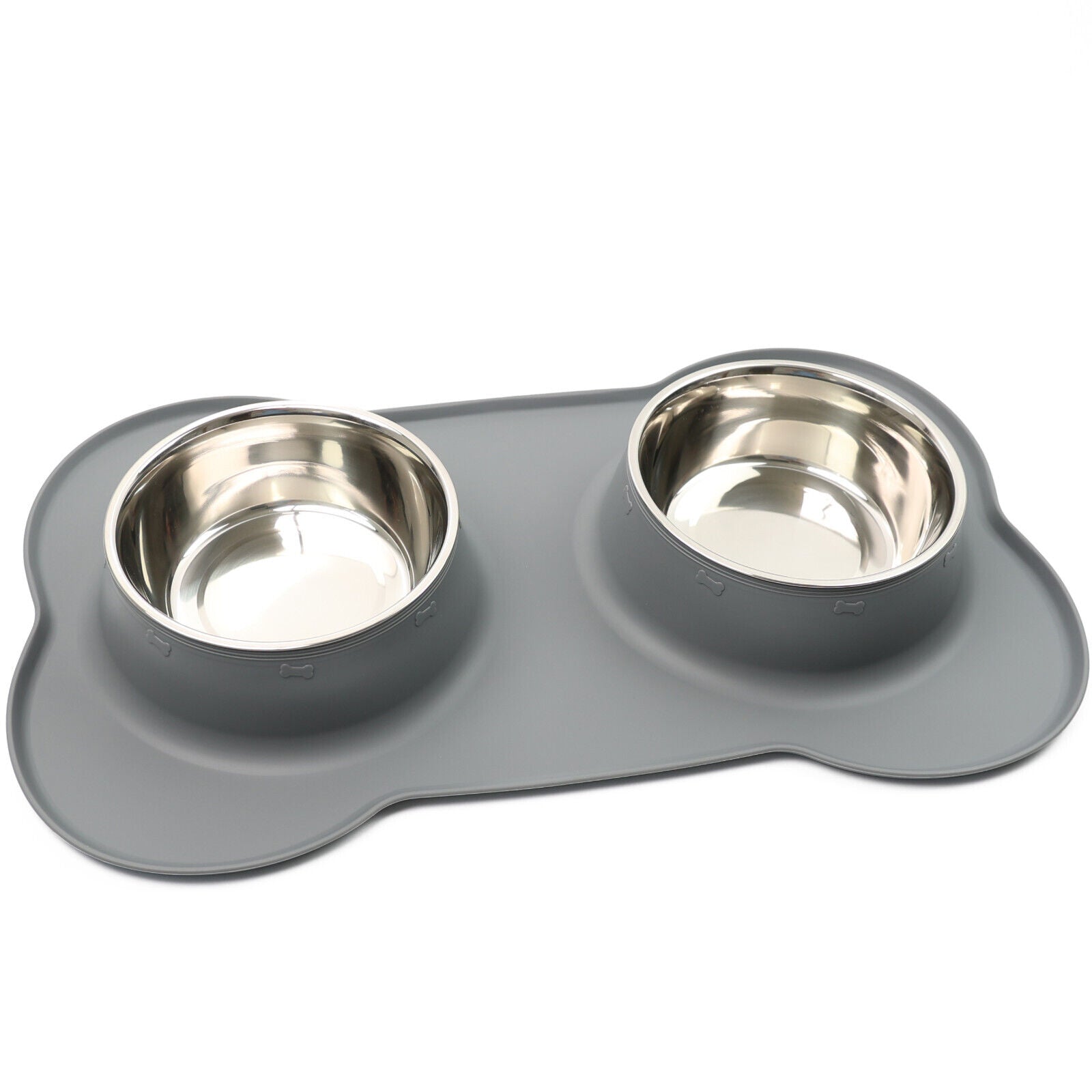 Pets Bowl for Food and Drink Double Bowls Stainless Steel Non Slip for Pets