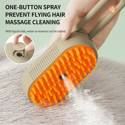 Steam Brush Hair Pet Cat Dog Massage Electric USB Charger Water Spray Essence