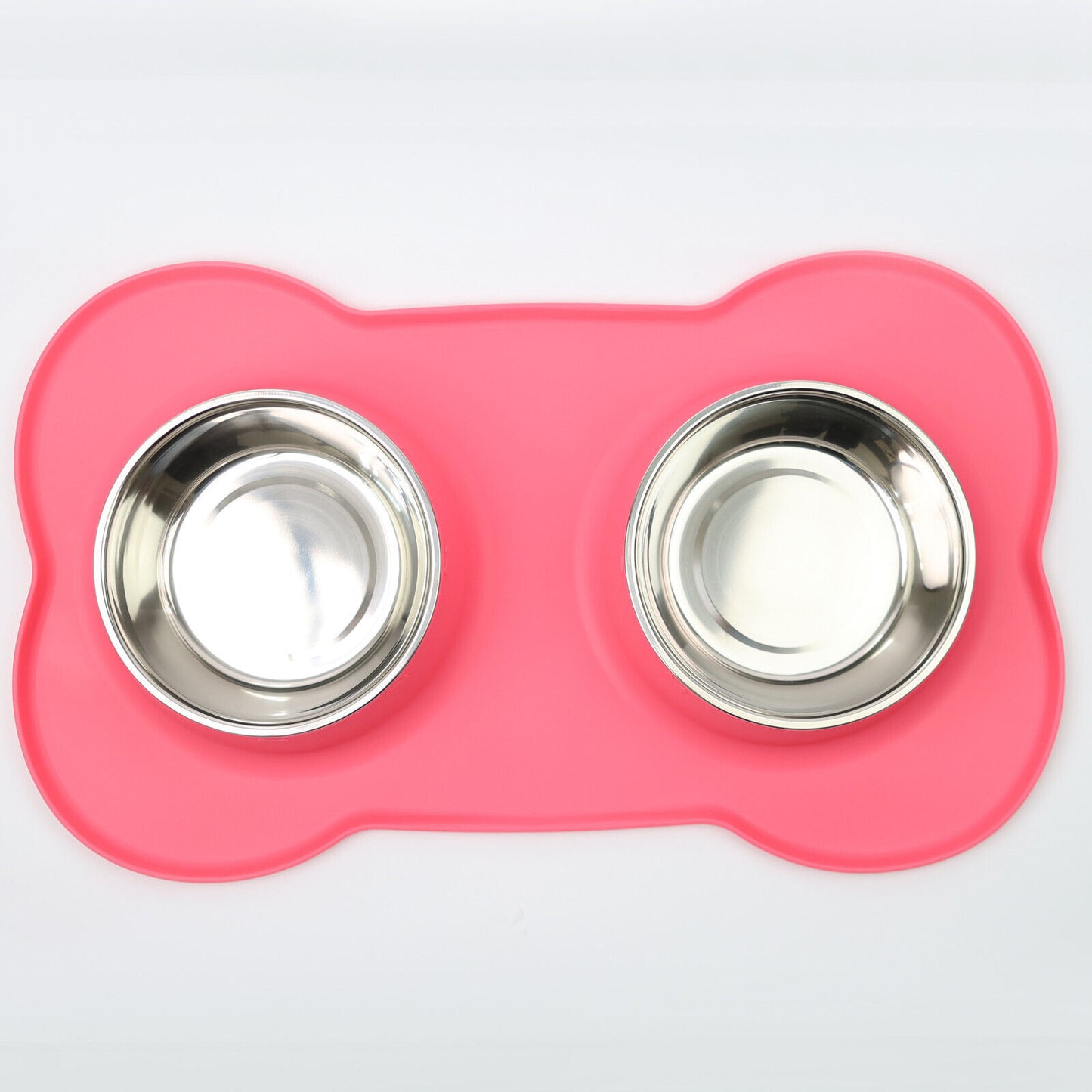 Pets Bowl for Food and Drink Double Bowls Stainless Steel Non Slip for Pets