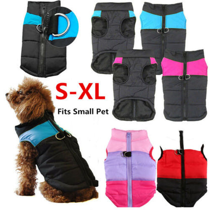 Warm Pet Dog Coats Jacket Outdoor Clothes Waterproof Winter Vest Puppy Coat UK